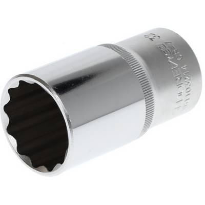 Srebrn nasadni ključ za 32 mm matice, kovinski, valjaste oblike z rebrasto teksturo ter številkami in oznakami.