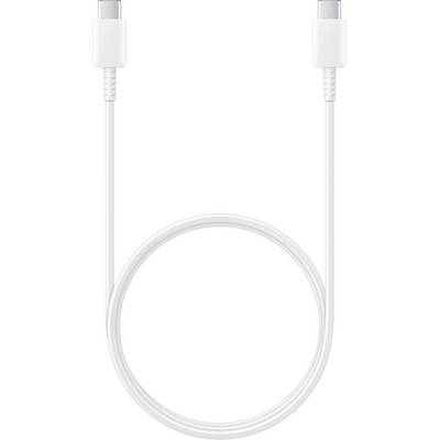 Belo USB-C-kabel s priključkoma na obeh koncih, zvito v obliko zanke.