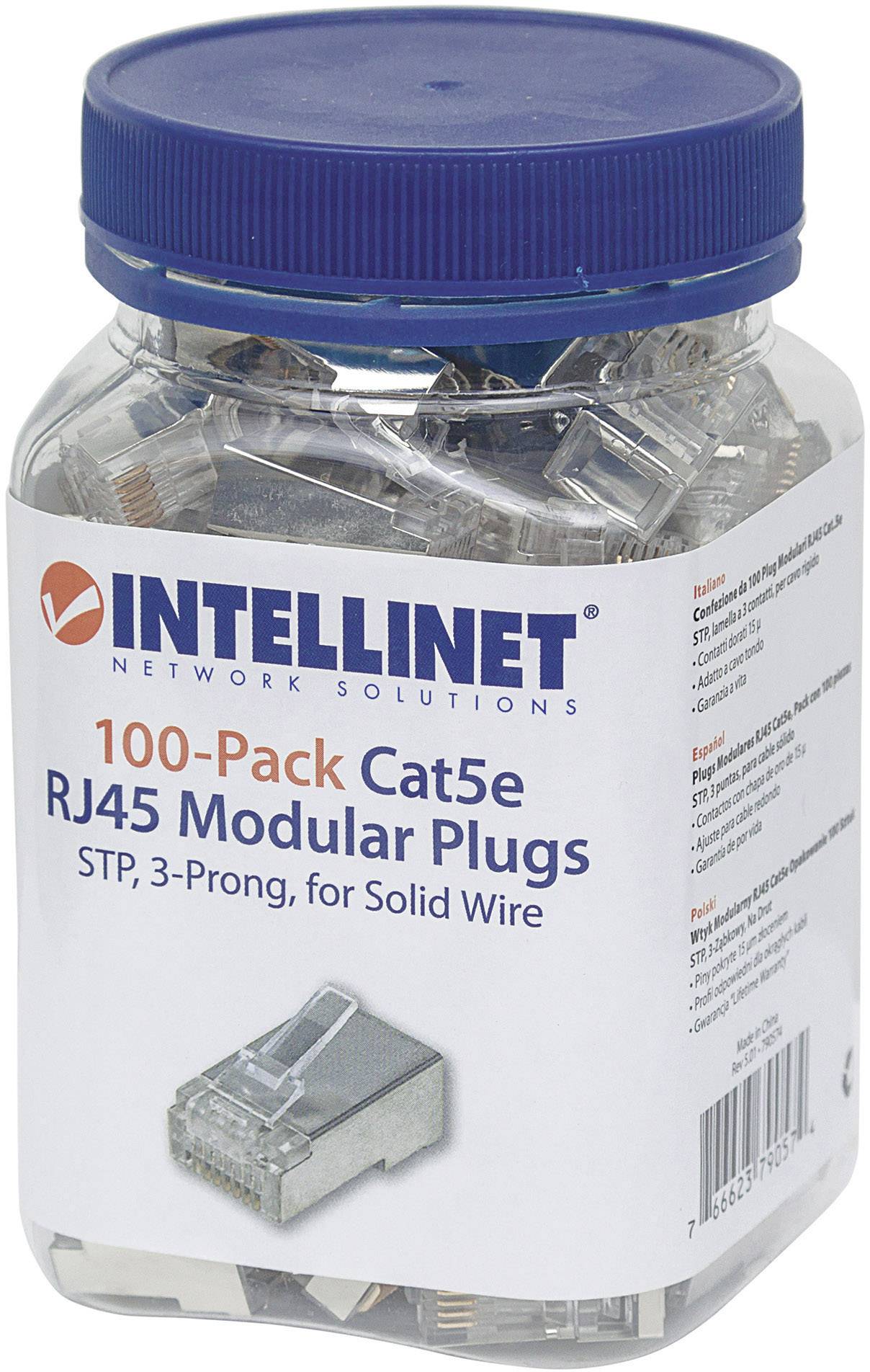 Intellinet 790574 crimp kontakt Število polov 8P8C srebrna 100 kos