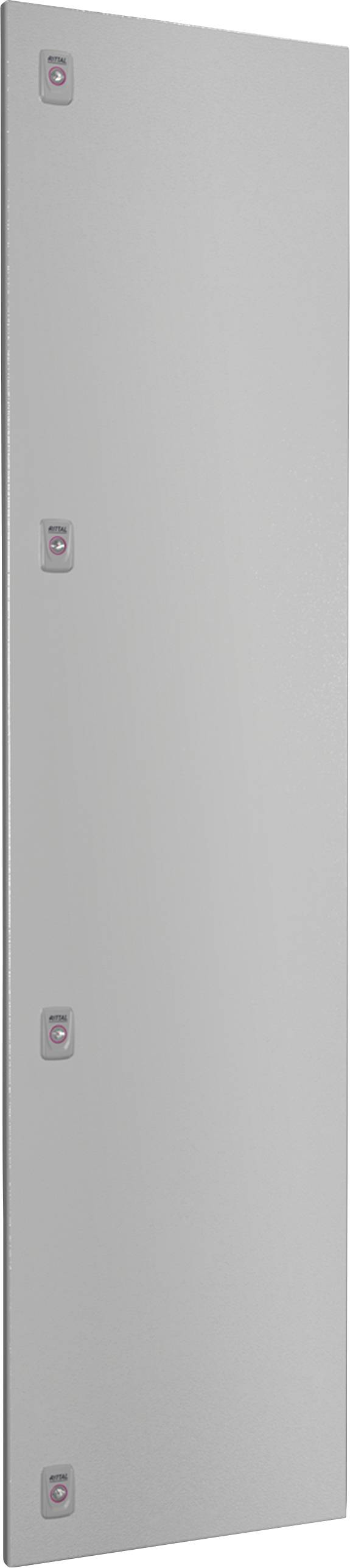 Siva, pravokotna plošča s petimi simetrično razporejenimi majhnimi kvadratnimi elementi na levi strani.