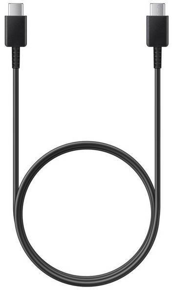 Črn USB-C kabel z vtikačema na obeh koncih, primeren za polnjenje in prenos podatkov.