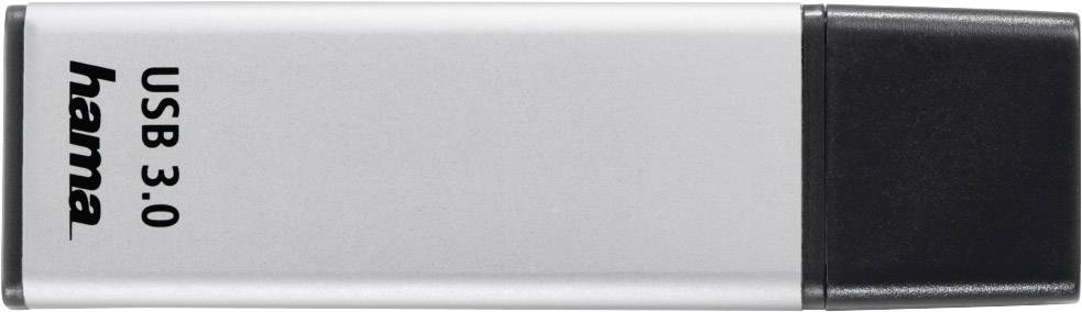 USB ključek s srebrnim ohišjem in črnim pokrovčkom, označen z 'USB 3.0' in blagovno znamko.