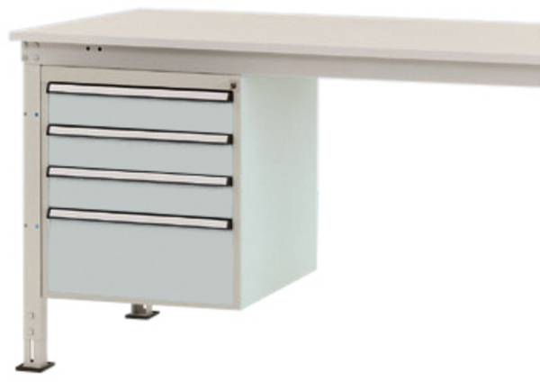 Manuflex ZB4812.7035 Podnožje ohišja stacionarno, uporabna višina 500 mm s 4 predali. Za globino mize 800 mm