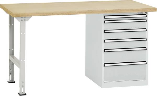 Manuflex TP5090.7035 sistem delovnih miz (Š x V x G) 2000 x 800 x 700 mm sivo-bela (RAL 7035)