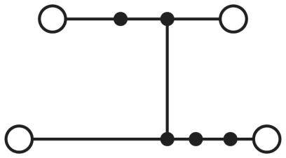 Diagram z linijami in krogi prikazuje omrežje ali shematski prikaz povezav in vozlišč.