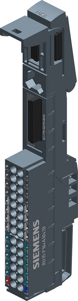'SIEMENS BusAdapter BA 2xRJ45-2D' prikazuje elektronsko komponento z več priključki na vrhu, označeno s tehnično specifikacijo.