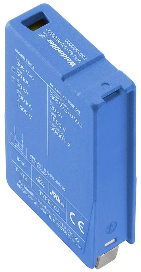 Weidmüller 2591590000 VPU AC I 0 N-PE 305/50 rezervni zaščitni modul 100 kA 1 kos