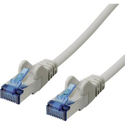 Dva siva ethernet kabla z modrimi priključki, položena drug ob drugem na beli podlagi.