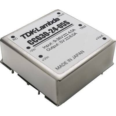 Elektronski sestavni del TDK-Lambda, model CCG30-24-05S. Vhod: 9-36V, 4A. Izhod: 5V, 6A. Izdelano na Japonskem.