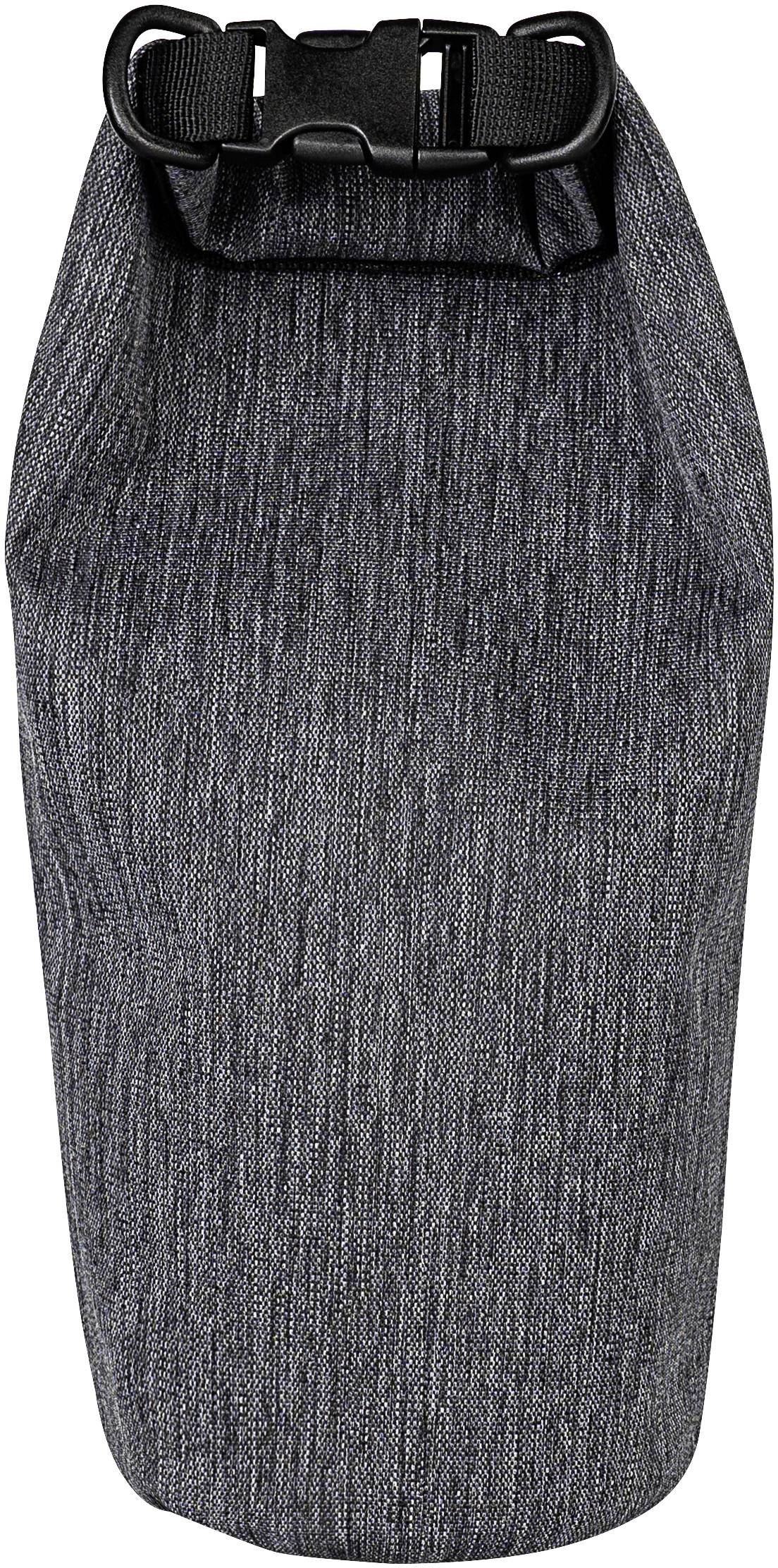 Siva vodoodporna torba z zapornico, stoječa.