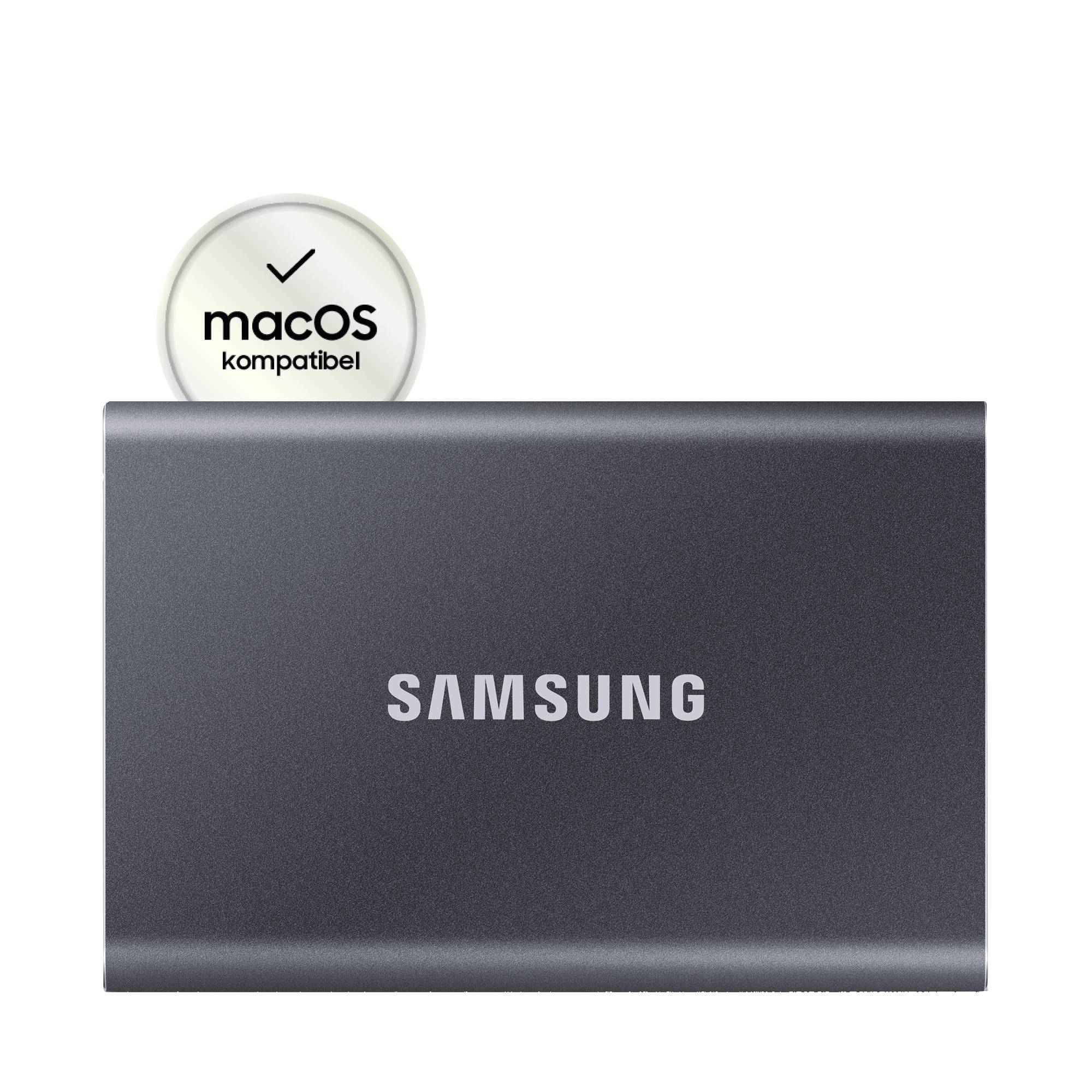 Zunanji SSD Samsung z izpostavljeno funkcijo hlajenja; modre in rdeče puščice prikazujejo upravljanje temperature.
