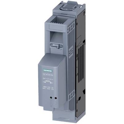 Sivo-moder električni zaščitni odklopnik Siemens z oznako 'Sentron', stoječ, z priključno in kontrolno lučko.