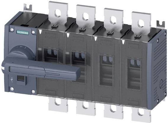 'Stikalo Siemens s štirimi poli in stranskim ročajem za ročno upravljanje v industrijskem okolju.'