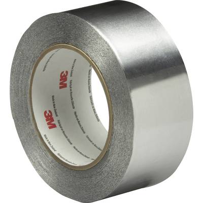 Aluminijasti lepilni trak v roli, srebrno bleščeč, z rdečim logotipom '3M' na notranji strani jedra.