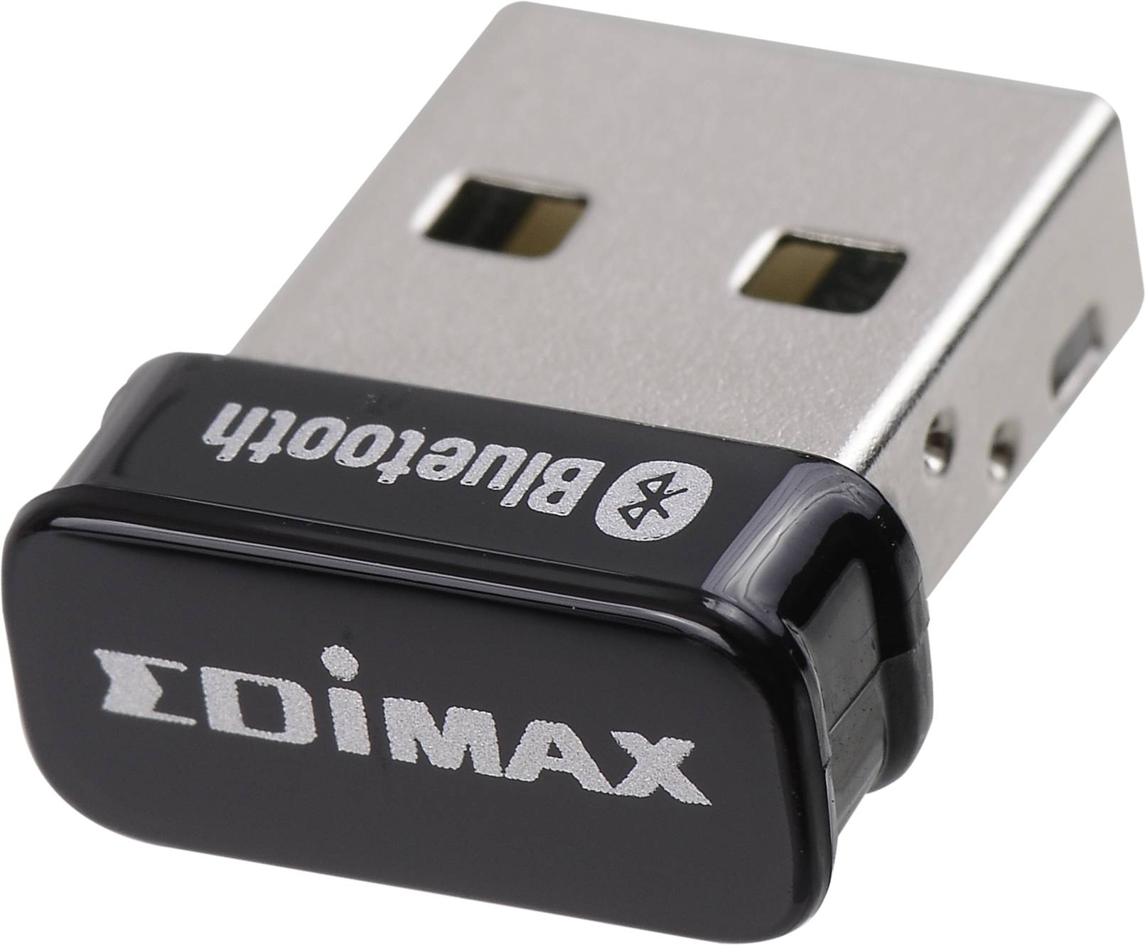 Majhen USB-Bluetooth-adapter podjetja Edimax v črni barvi.