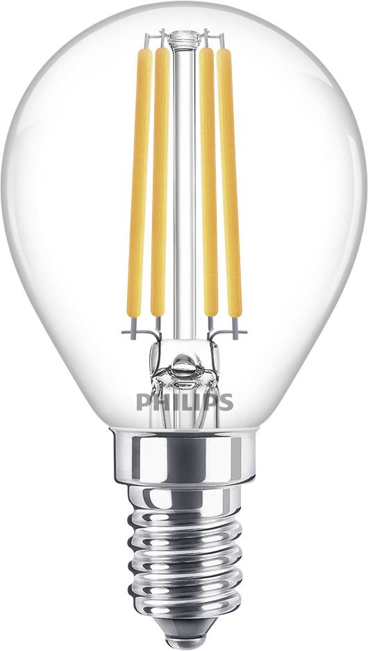 LED-žarnica s filamentno tehnologijo, prozoren stekleni balon in majhna žarnica z navojem. Energetsko varčna in sodobnega videza.