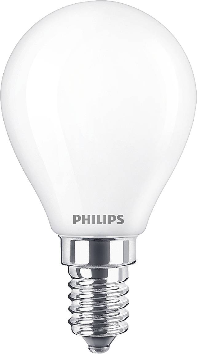 Žarnica znamke Philips z E14 podstavkom. Ima belo, neprosojno površino in je primerna za domačo uporabo.