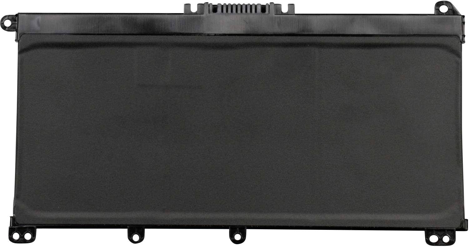 Pravokoten, ploščat, črn prenosniški akumulator pred belim ozadjem.