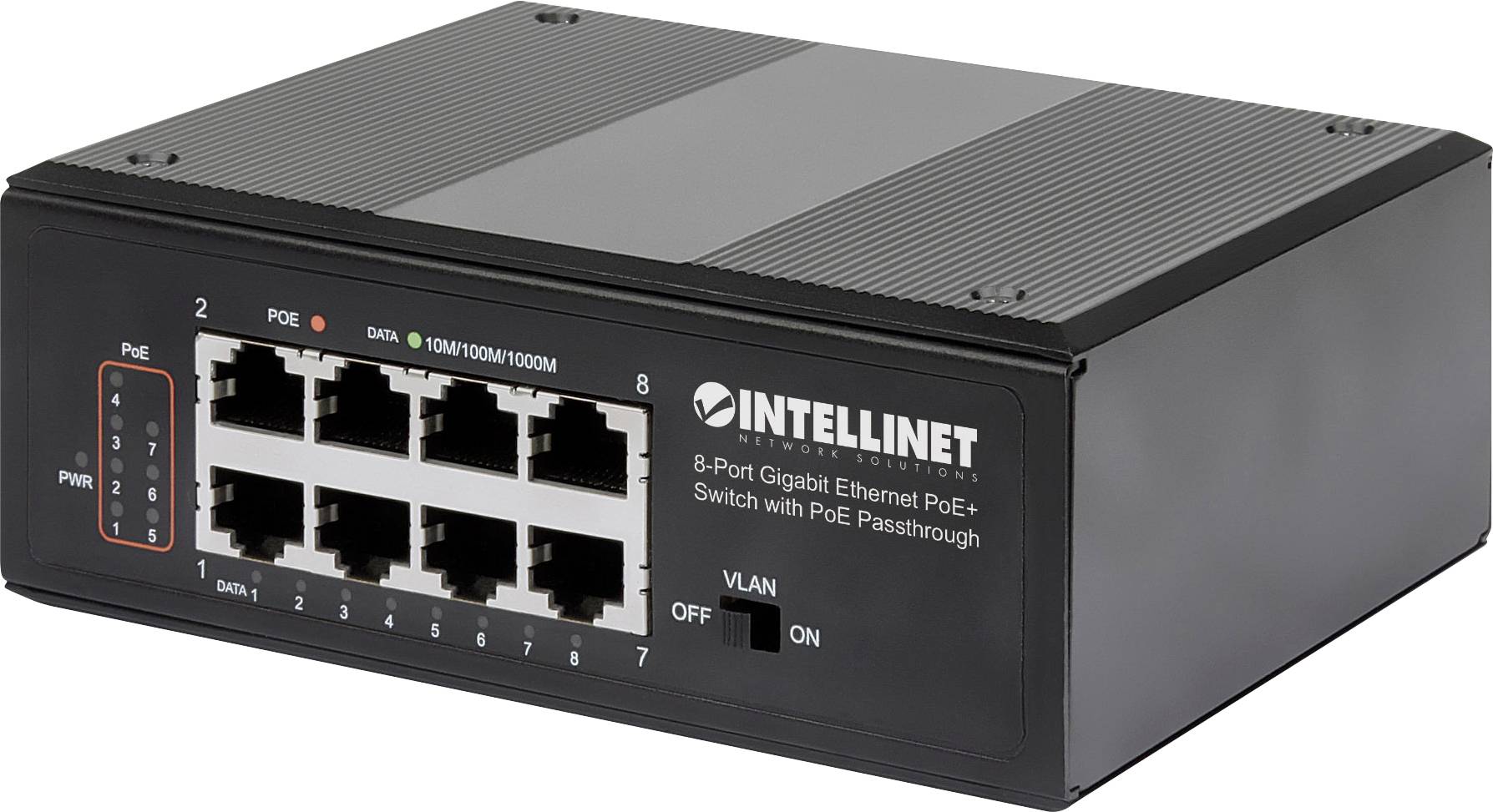 Intellinet 561264 omrežno stikalo 10 / 100 / 1000 MBit/s IEEE 802.3af (12.95 W), IEEE 802.3at (25.5 W)-0