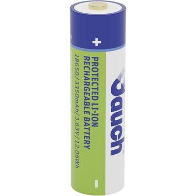 Polnilna litij-ionska baterija z modro in zeleno oznako, kapaciteta: 3350mAh, napetost: 3,7V.