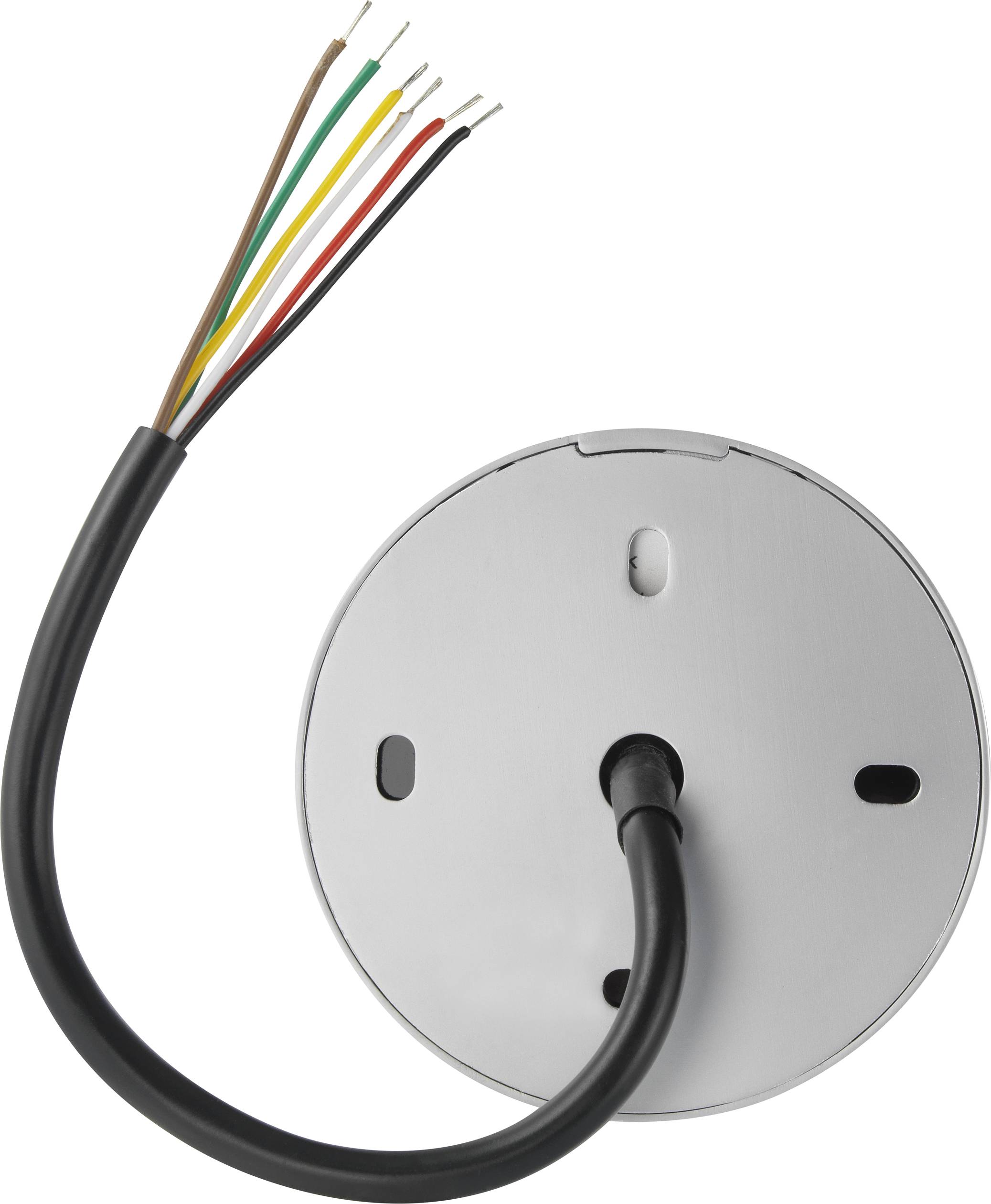 Krožna kovinska zaščita z več barvnimi žicami, ki štrlijo iz nje. Večinoma se uporablja za elektroinštalacije.