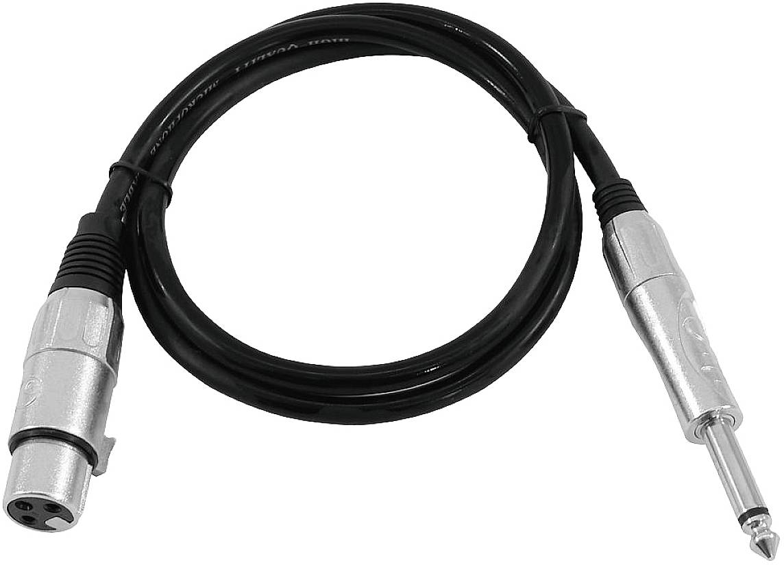 Kabel z XLR-vtičem na enem koncu in jack vtičem na drugem koncu, ki se običajno uporablja za avdio povezave.