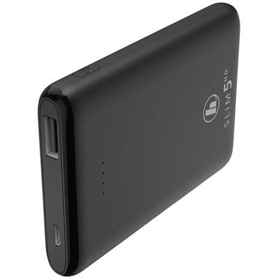Hama SLIM 5HD powerbank (rezervni akumulatorji) 5000 mAh Fast Charge LiPo USB-A črna prikaz stanja