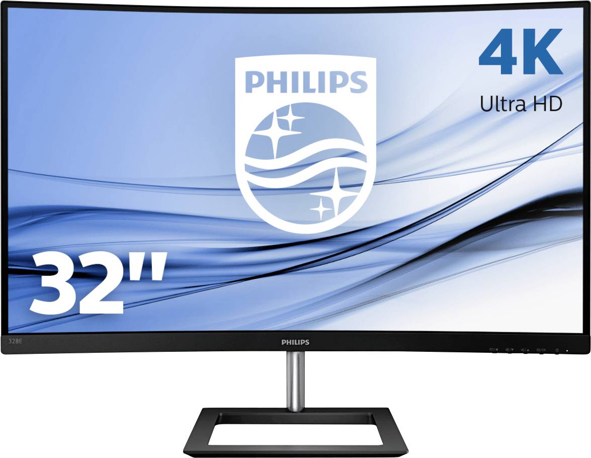 32-palčni PHILIPS 4K Ultra HD monitor z ukrivljenim zaslonom. Idealen za visokokakovostni prikaz slik in videoposnetkov.
