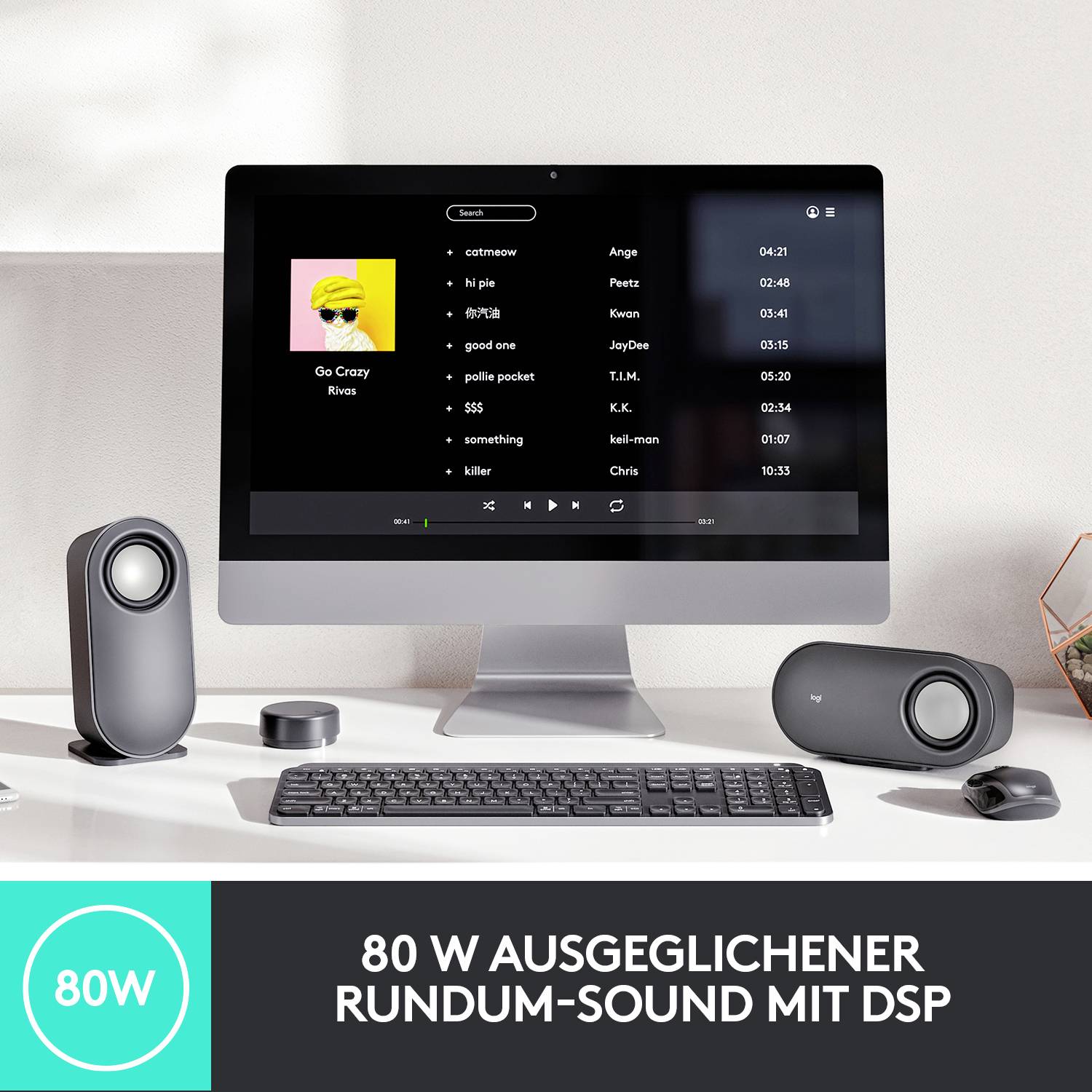Logitech Z407 2.1 računalniški zvočnik Bluetooth®, kabelska povezava 40 W črna-7