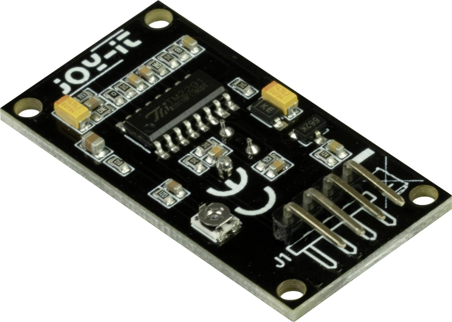 Elektronski modul z integriranimi vezji in priključnimi igli, običajno uporabljen za senzorske ali mikrokrmilniške projekte.
