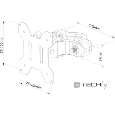 TECHly ICA-LCD-100BK nosilec monitorja 1 Zaslon(-i) 33,0 cm (13") - 76,2 cm (30") črna vrtljivi, možnost nagiba, možnost-2