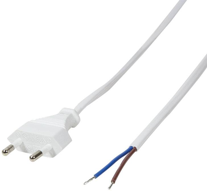 Bel mrežni kabel z nemontiranim vtičem, kjer so žice na koncih izpostavljene. Žice označene kot L in N.