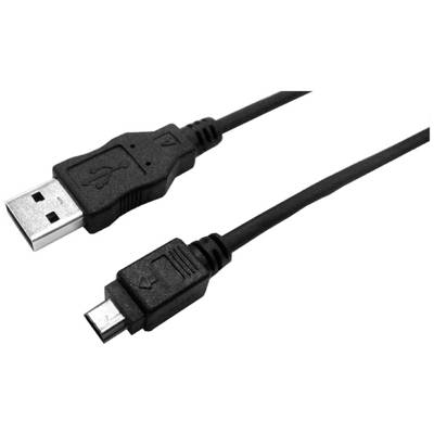 Prikazan je USB-kabel z standardnim USB-vtičem na zgornjem koncu in micro USB-vtičem na spodnjem koncu.