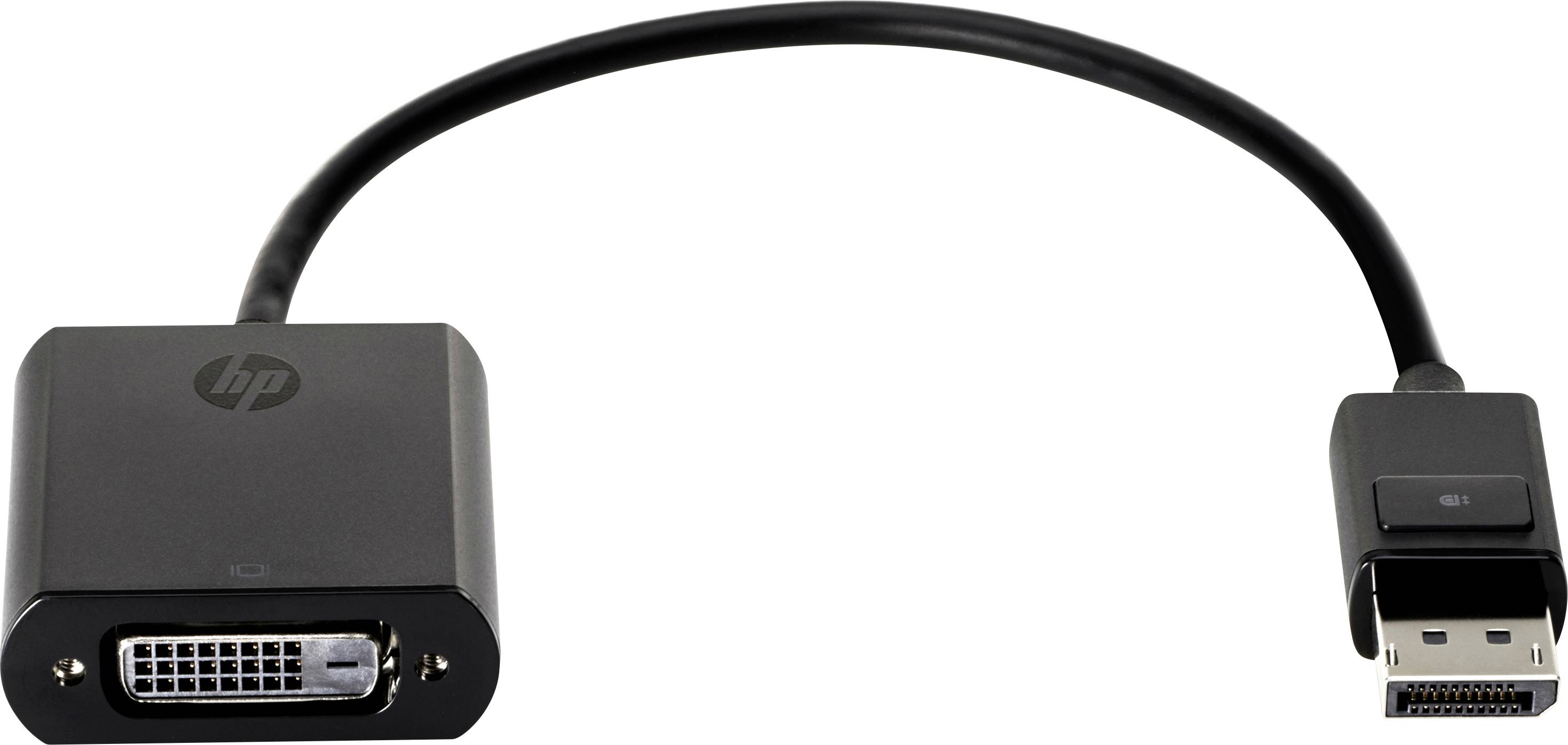 'DVI-do-DisplayPort adapter kabel, dolg pribl. 15 cm, s črnim ohišjem in priključnimi vtiči.'