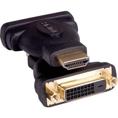 HDMI-DVI adapter z zlatimi priključki, ki se uporablja za povezovanje HDMI in DVI naprav.