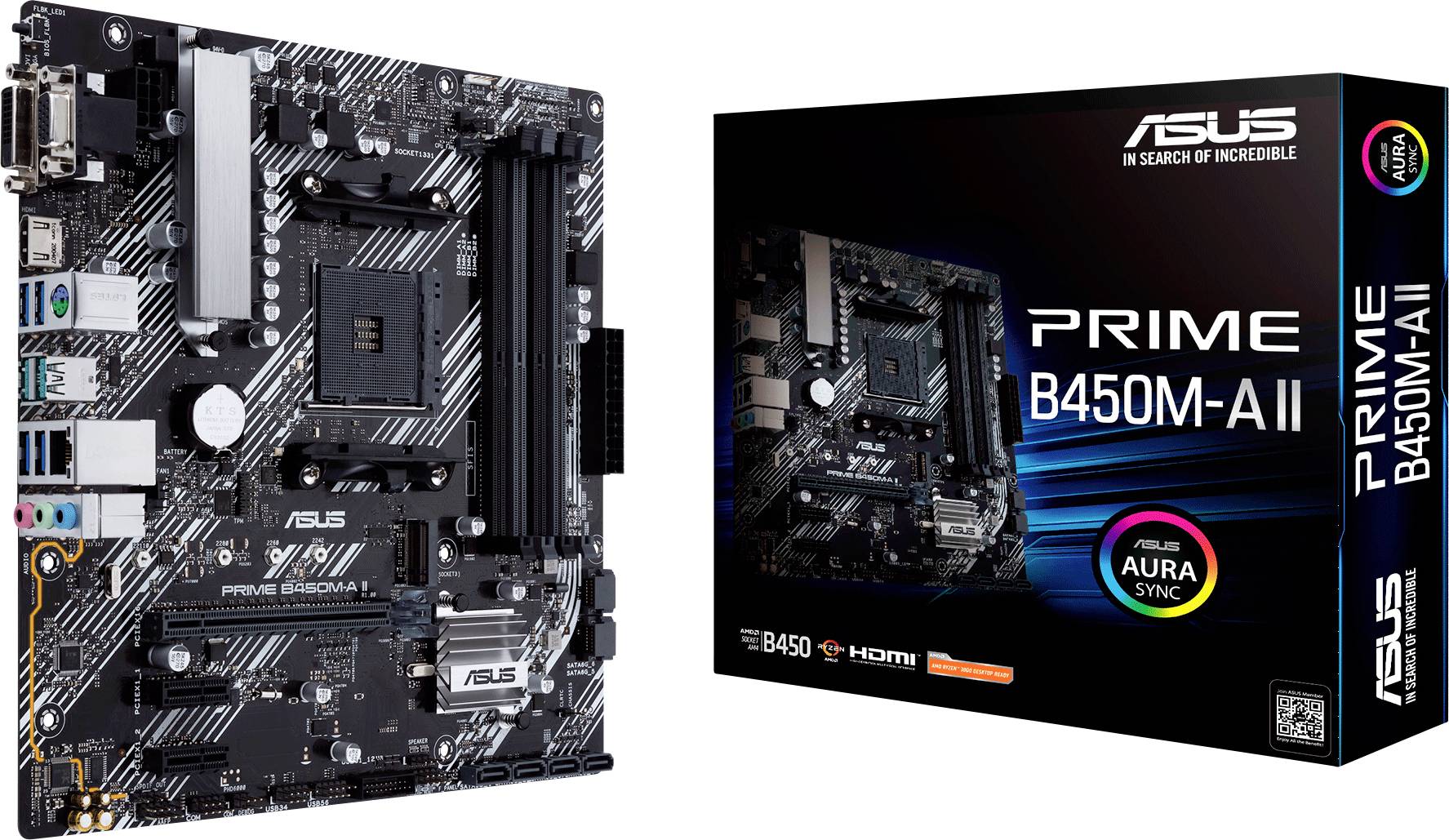 Asus PRIME B450M-A II matična plošča Podnožje (PC) AMD AM4 Faktor oblike (podrobnosti) Micro-ATX Matična plošča-nabor čipov AMD® B450