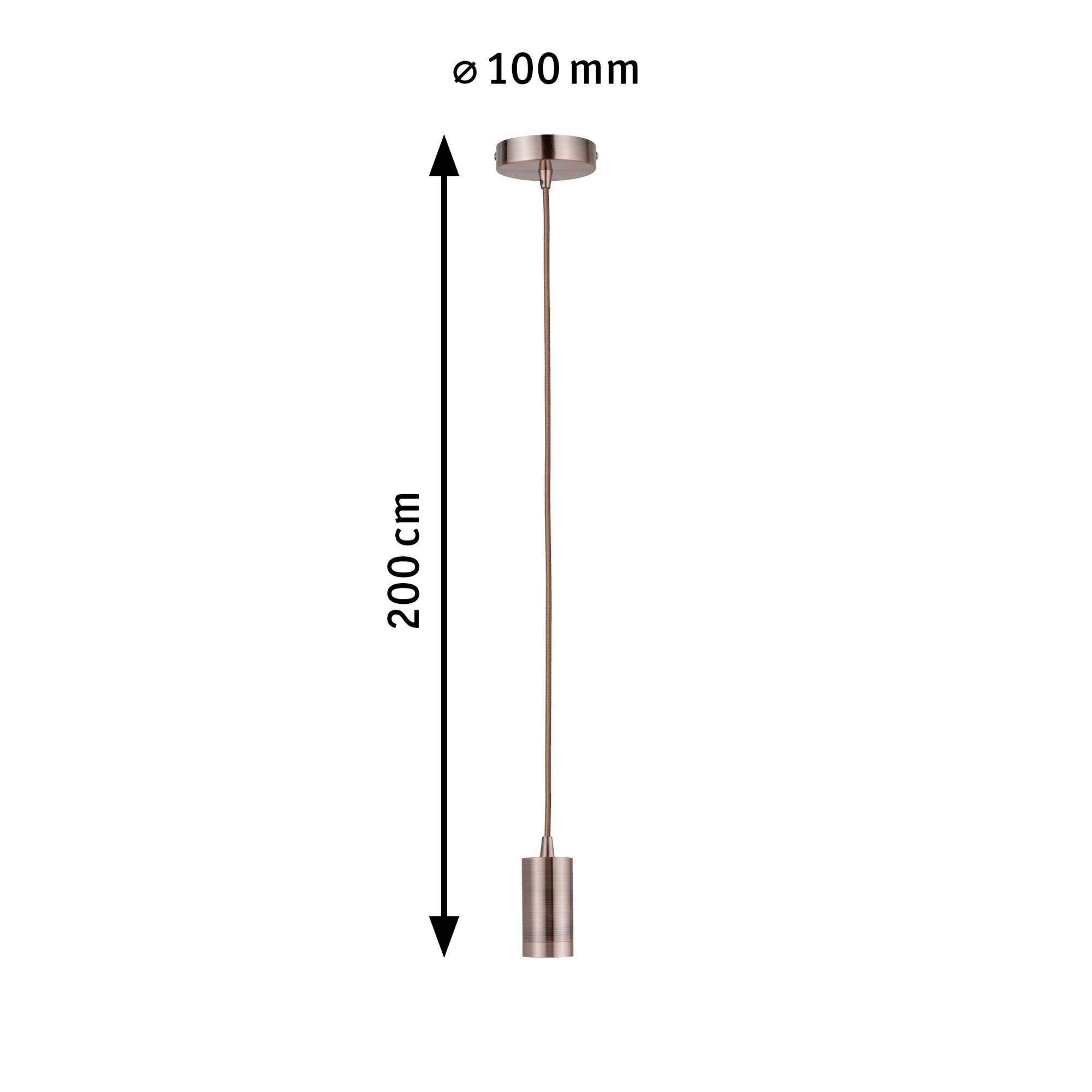 Viseča svetilka z ohišjem v rožnato zlati barvi, dolga 200 cm, pritrditev na strop Ø 100 mm, modernega dizajna.