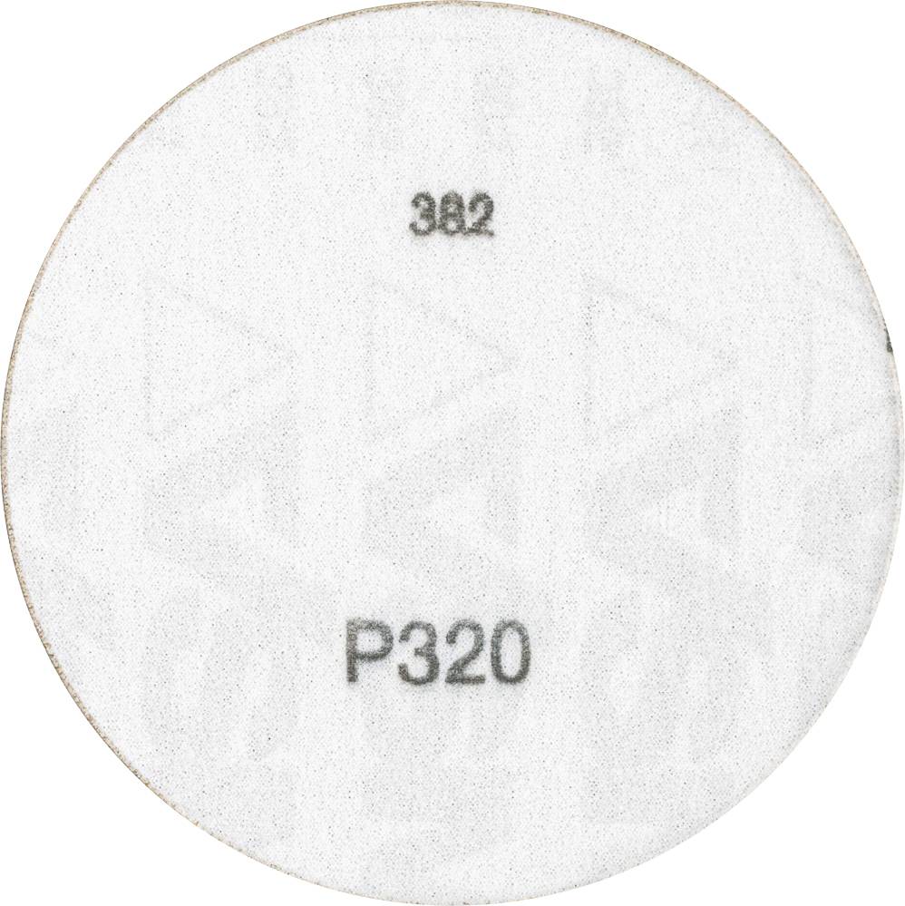 Okrogel brusilni papir z napisom 'P320' in '382'.