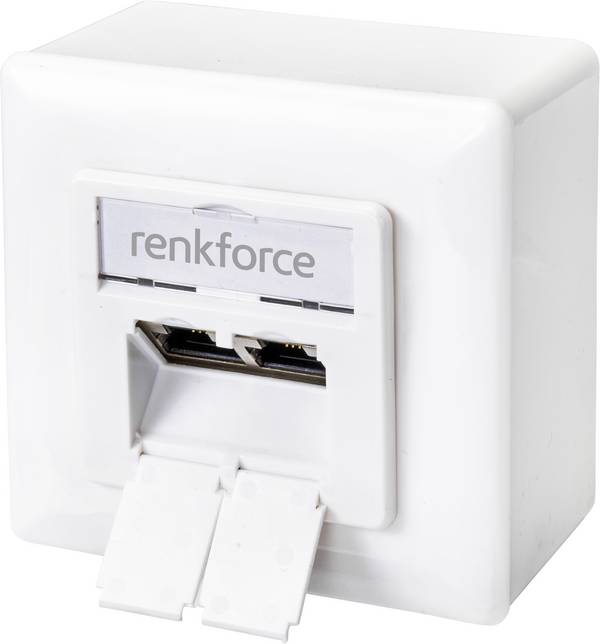 Renkforce omrežna vtičnica nadometna CAT 6 2 vrat čista bela