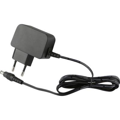 Črn napajalni kabel z dvema vtičema in dolgim kablom. Primeren za polnjenje elektronskih naprav v evropski vtičnici.