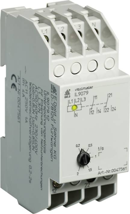 Dold IL9079.12/002 3AC230/400V 0,55-1,05UN 0,2-2S. 0047842 rele za spremljanje napetosti Število relejnih izhodov: 2