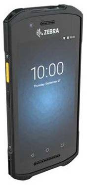 Robusten pametni telefon s črnim ohišjem, na zaslonu prikazuje čas '10:00' in datum 'četrtek, 27. september'.