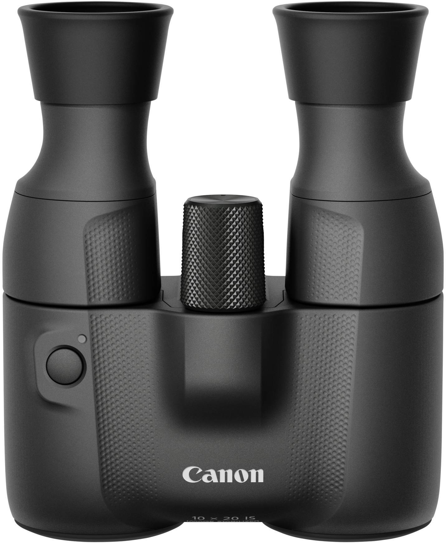Črni Canon daljnogled z ergonomsko zasnovo in strukturirano ročico kaže, da je primeren za aktivnosti na prostem.