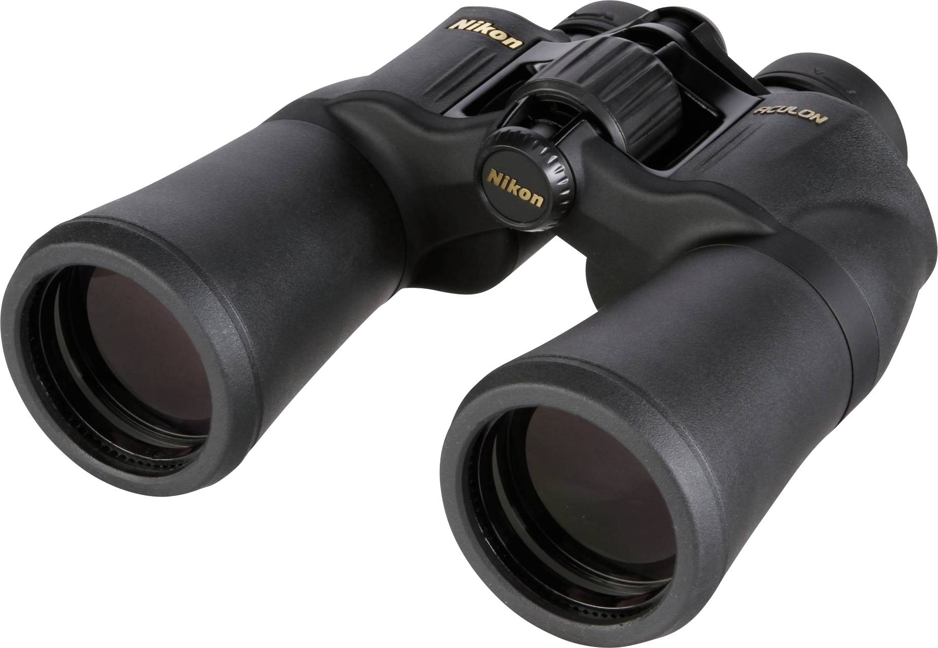 Črni daljnogled z nastavljivo goriščno razdaljo, primeren za opazovanje ptic ali zunanje aktivnosti. Vidna oznaka 'Nikon'.