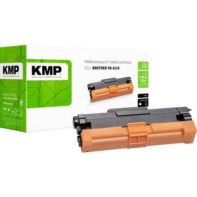KMP toner kartuša premium kakovosti za Brother TN-2410, prikazana s produktno škatlo in črno-oranžno kartuško na belem ozadju.