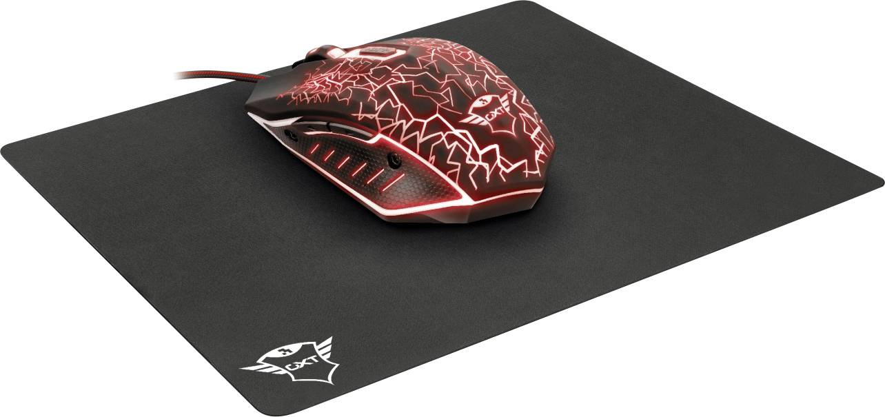 Trust GXT783 IZZA miška USB črna 6 Tipke 800 dpi, 1200 dpi, 1600 dpi, 2400 dpi osvetljen