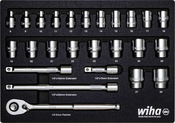 Wiha  44740 komplet nasadnih ključev 1/2" 395 mm