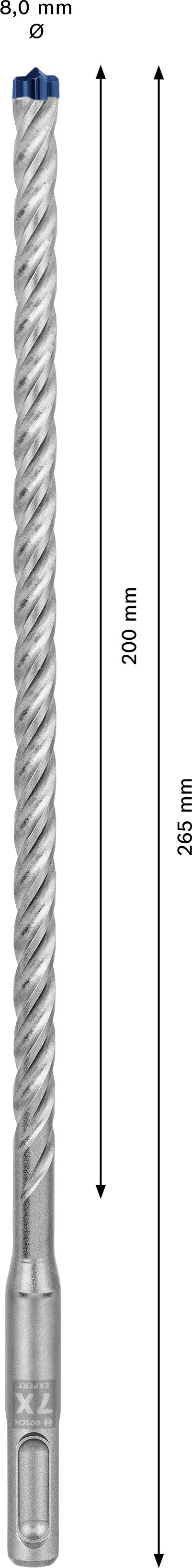SDS-MAX-sveder, dolžina 1200 mm, prikazuje celotno dolžino in efektivno dolžino 1085 mm.