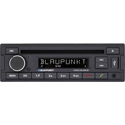 Avtoradio Blaupunkt, model 'Essen 200 DAB BT', z digitalnim zaslonom in kontrolnimi gumbi, vključno z USB- in klicnimi tipkami.