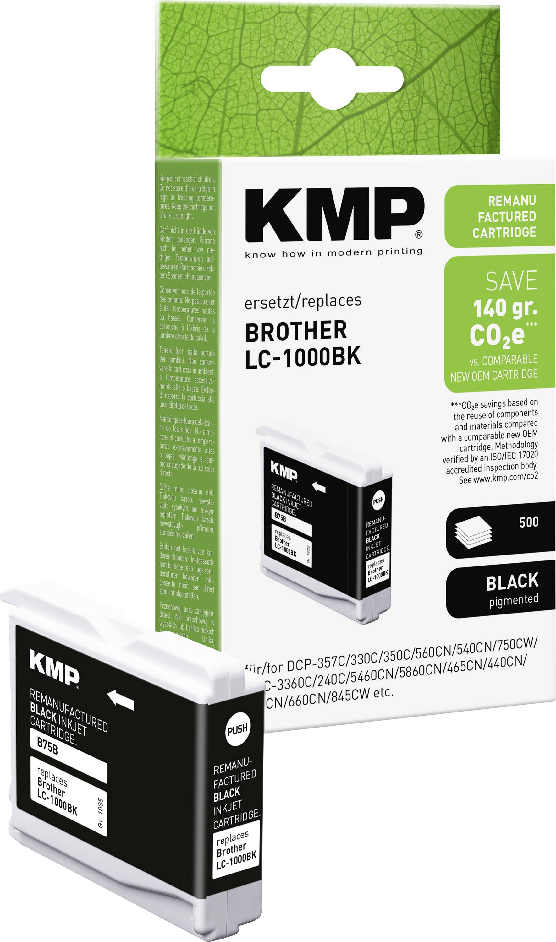 KMP črnilo zamenjava Brother LC-1000BK kompatibilnost črna B75B 1035,4001